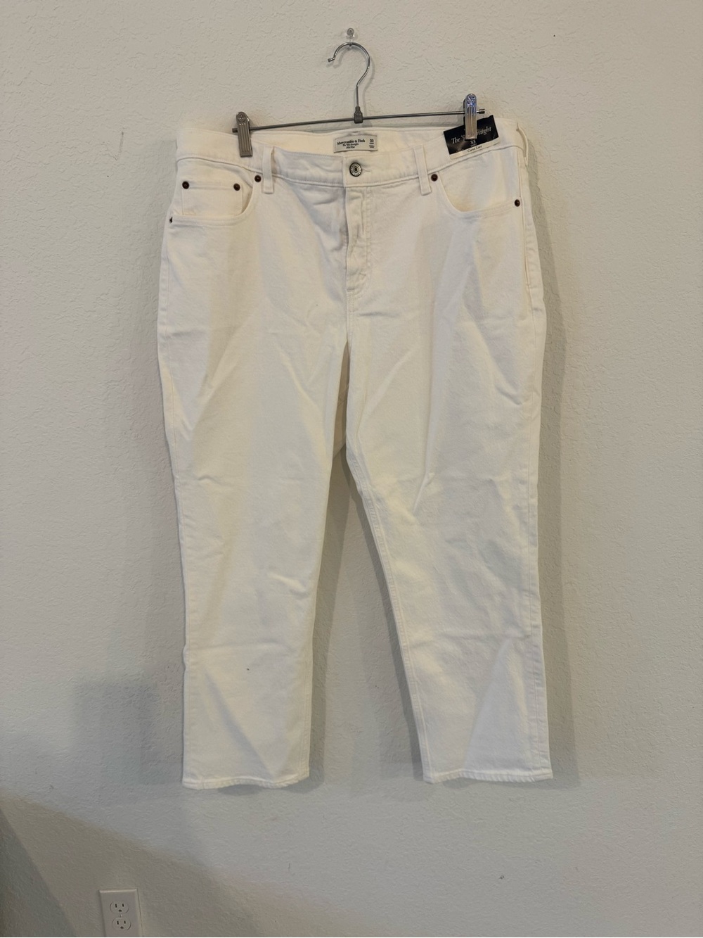 Abercrombie & Fitch The 90’s Straight Jeans Curve Love Size 33 Short Mid Rise